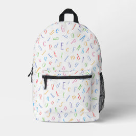 Niedliches Alphabet-Muster Bedruckter Rucksack