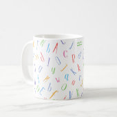 Niedliches Alphabet-Muster Kaffeetasse (Vorderseite Links)