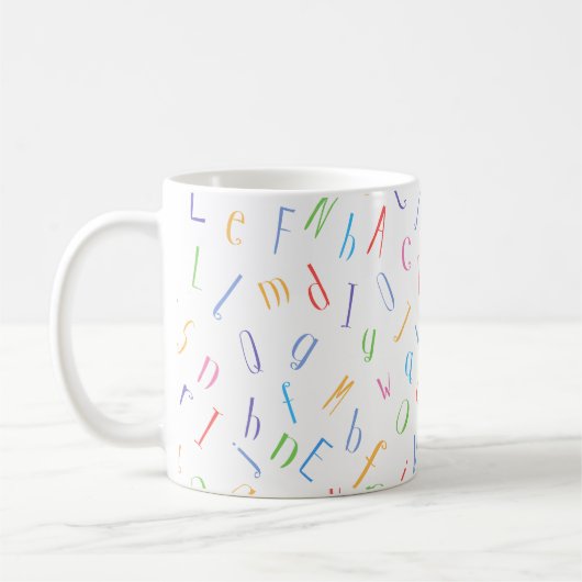 Niedliches Alphabet-Muster Kaffeetasse (Links)