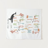 Niedliches Alphabet-Neutrales Kinderzimmer Wandteppich (Vorderseite (Horizontal))