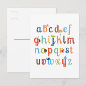 Niedliches Alphabet Postkarte (Vorne/Hinten)