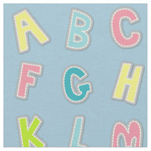 Niedliches Alphabet Themenfenster Kinderzimmer dru Stoff