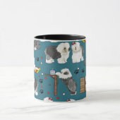 Niedliches altes englisches Schafhundmuster, Hunde Tasse (Zentrum)