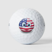 Niedliches amerikanisches Emoji Golfball (Vorderseite)