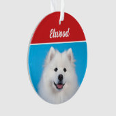 Niedliches amerikanisches Eskimo Dog Weihnachtsfes Ornament (Vorderseite)