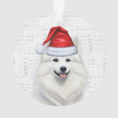 Niedliches amerikanisches Eskimo Dog Weihnachtsfes Ornament (Rückseite)