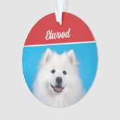 Niedliches amerikanisches Eskimo Dog Weihnachtsfes Ornament (Vorderseite)