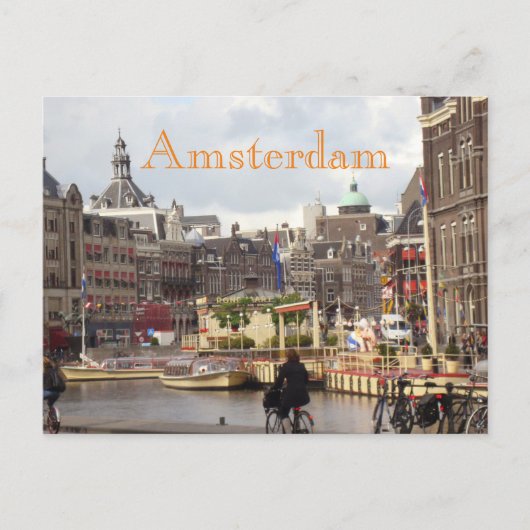 Niedliches Amsterdam Radfahren Postkarte (Vorderseite)
