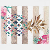 Niedliches Ananapfelgold gestreift Fleecedecke (Vorderseite (Horizontal))