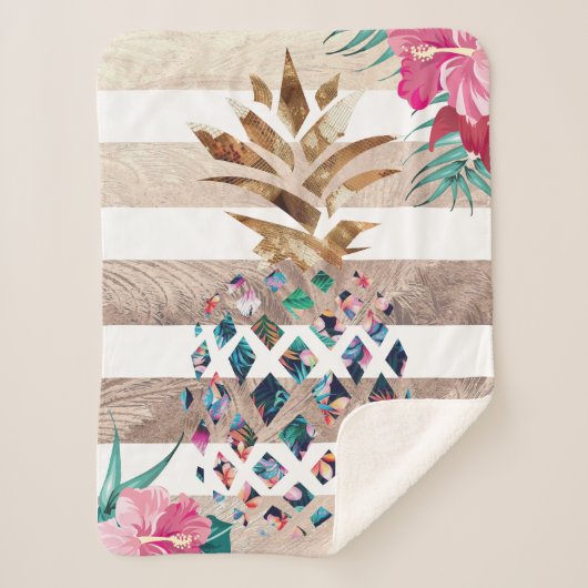 Niedliches Ananapfelgold gestreift Sherpadecke (Vorderseite)