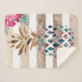 Niedliches Ananapfelgold gestreift Sherpadecke (Vorderseite (Horizontal))