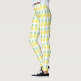 Niedliches Ananas-Muster in Gelb und Grün Leggings