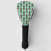 Niedliches Ananas Muster Monogramm Robin Egg Blau Golf Headcover (Vorderseite)