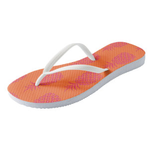 Niedliches Ananas Muster Orange Coral Summer Beach Badesandalen