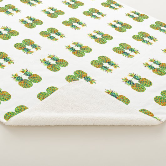 NIEDLICHES Ananas-Muster Sherpadecke (3/4)