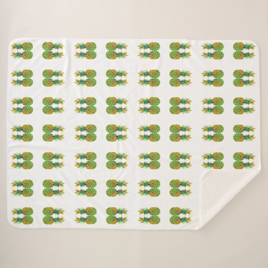 NIEDLICHES Ananas-Muster Sherpadecke (Vorderseite (Horizontal))