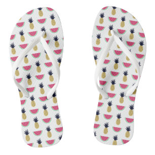 Niedliches Ananas-u. Wassermelone-Gekritzel-Muster Badesandalen