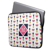 Niedliches Ananas-u. Wassermelone-Gekritzel-Muster Laptopschutzhülle (Vorderseite Links)