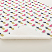 Niedliches Ananas-u. Wassermelone-Gekritzel-Muster Sherpadecke (3/4)