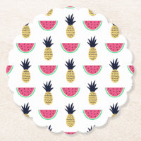 Niedliches Ananas-u. Wassermelone-Gekritzel-Muster