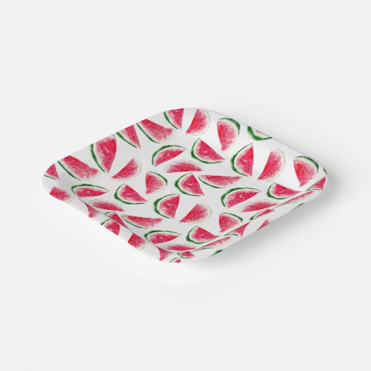 Niedliches Ananas- und Wassermelonmuster Pappteller (Gewinkelt)