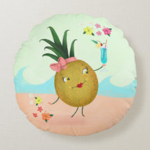 Niedliches Ananas-Zeichen am Strand