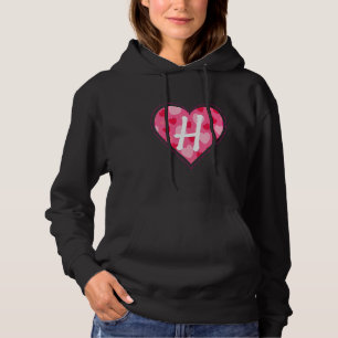 Niedliches Anfangsbuchstabe H Herzmuster für W Hoodie