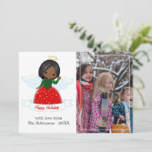 Niedliches Angel-Foto Feiertagskarte (Stehend Vorderseite)