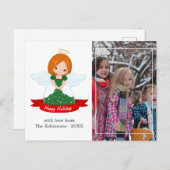 Niedliches Angel-Foto Feiertagspostkarte (Vorne/Hinten)