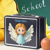 Niedliches Angel-Girl mit Wings Cartoon Graphic Metall Brotdose