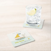 Niedliches Angeln Teddy Bear Star Sailboat Babydus Rechteckiger Pappuntersetzer (Vor Ort)