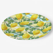 Niedliches Angesagtes tropisches Sommerlemon Pappteller (Schrägansicht)