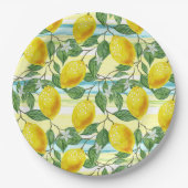 Niedliches Angesagtes tropisches Sommerlemon Pappteller (Vorderseite)