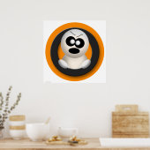 Niedliches Angry Ghost Orange Halloween Poster (Küche)