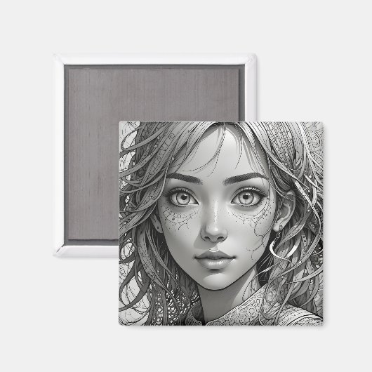 Niedliches Animateurportrait Magnet (Vorderseite/Rückseite)