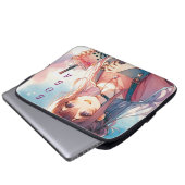 Niedliches Anime Girl Holen eines Boba Tees Laptopschutzhülle (Vorne Knopf)