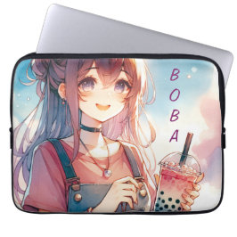 Niedliches Anime Girl Holen eines Boba Tees Laptopschutzhülle