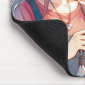 Niedliches Anime Girl Holen eines Boba Tees Mousepad (Ecke)