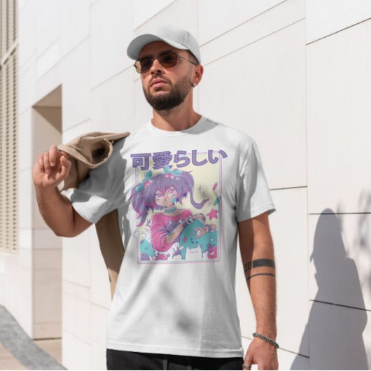 Niedliches Anime-Girl mit Ponytails T-Shirt