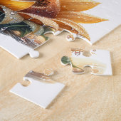 Niedliches Anime Girl mit Ukulele auf Sonnenblume Puzzle (Seite)