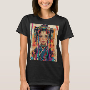 Niedliches Anime Mädchen in einem Kimono. T-Shirt