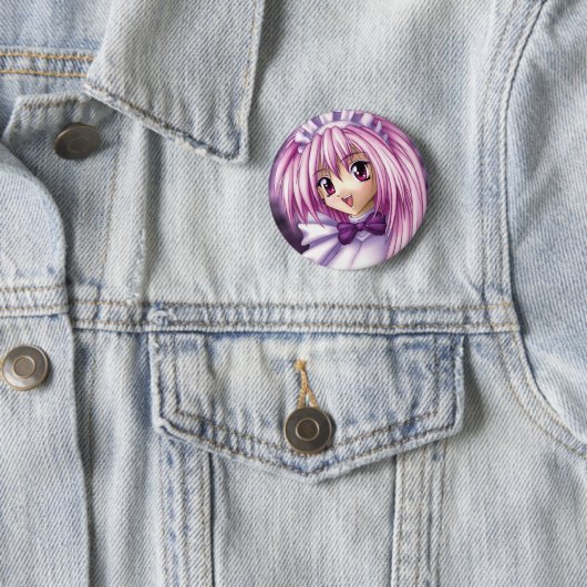 Niedliches Anime-Mädchen-Mädchen Button (Beispiel)