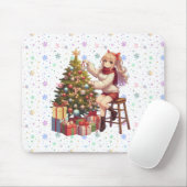Niedliches Anime-Mädchen schneidet den Baum Mousepad (Mit Mouse)