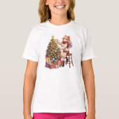 Niedliches Anime-Mädchen schneidet den Baum T-Shirt (Vorderseite)