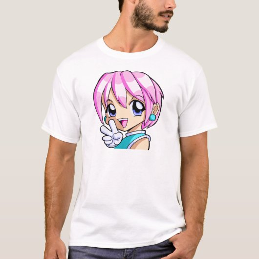 Niedliches Anime-Mädchen T-Shirt (Vorderseite)
