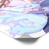 Niedliches Anime-Mädchen unter einem Kirschblossom Poster (Ecke)