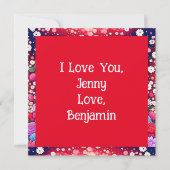 Niedliches Anime-Paar, Blume und Herz Personalisie (Rückseite)