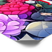 Niedliches Anime-Paar, Blume und Herz Personalisie Poster (Ecke)