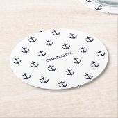 Niedliches Ankermuster Runder Pappuntersetzer (Angewinkelt)