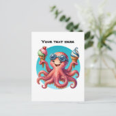 Niedliches, anpassbares Oktopuseis Postkarte (Stehend Vorderseite)